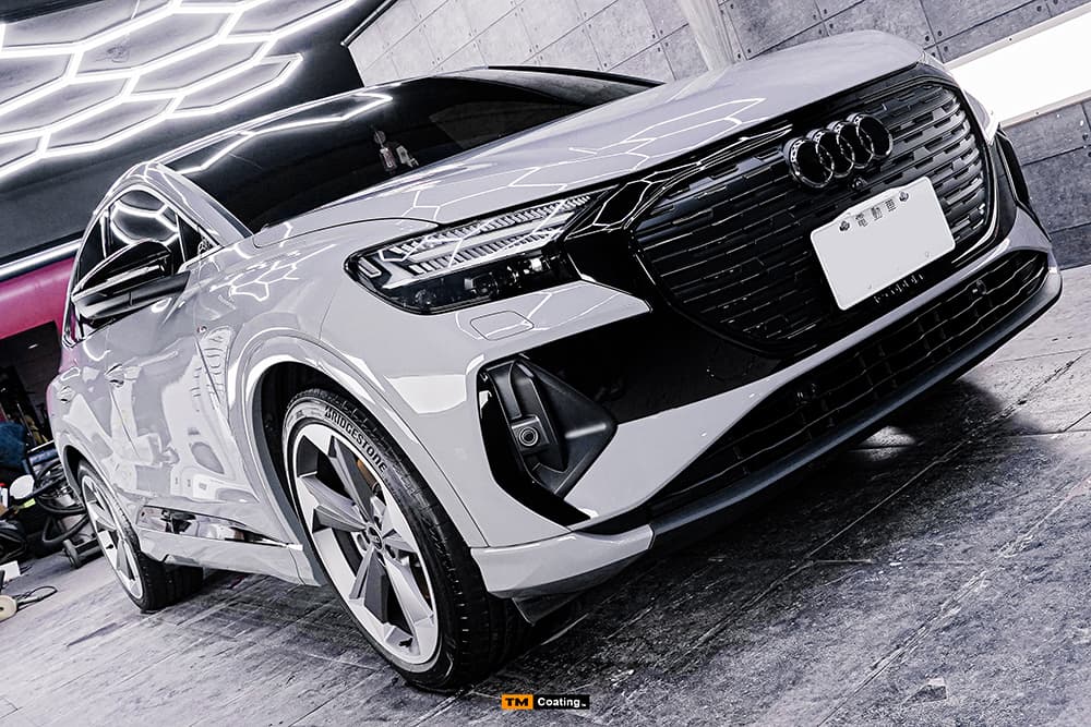 新北汽車鍍膜白色 Audi SUV 車頭完工案例