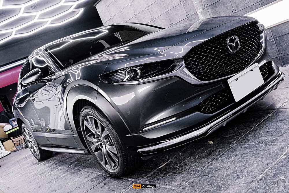 板橋汽車鍍膜灰色 Mazda SUV 漆面光澤完工展示
