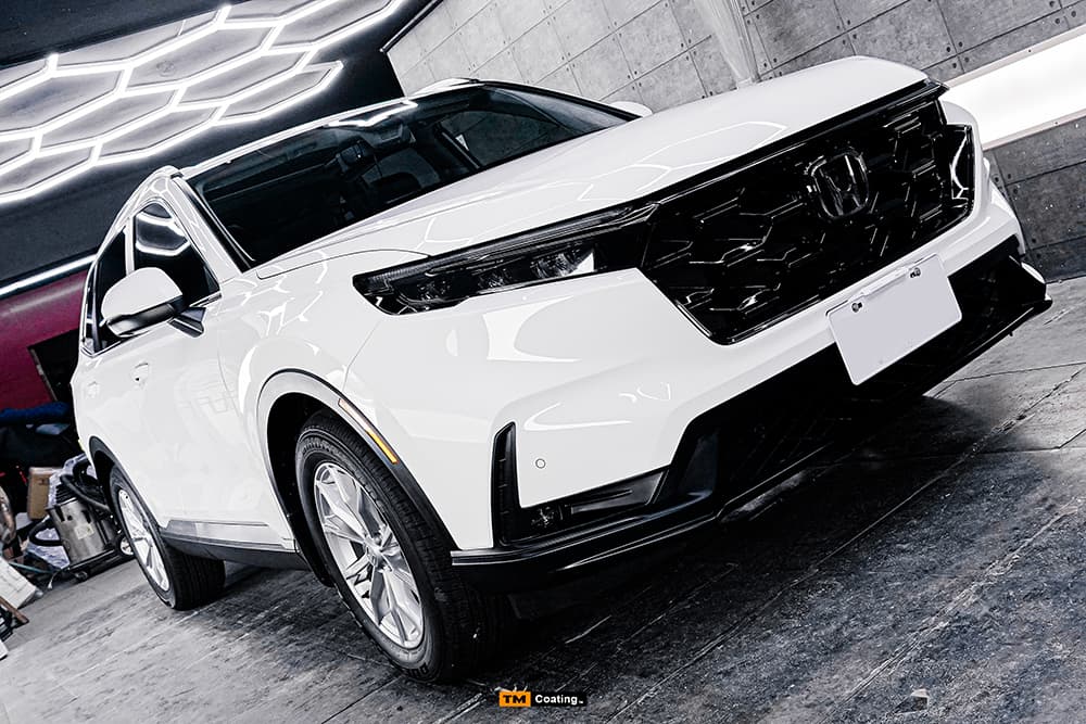 板橋汽車鍍膜白色 SUV 車身光澤與漆面整理案例
